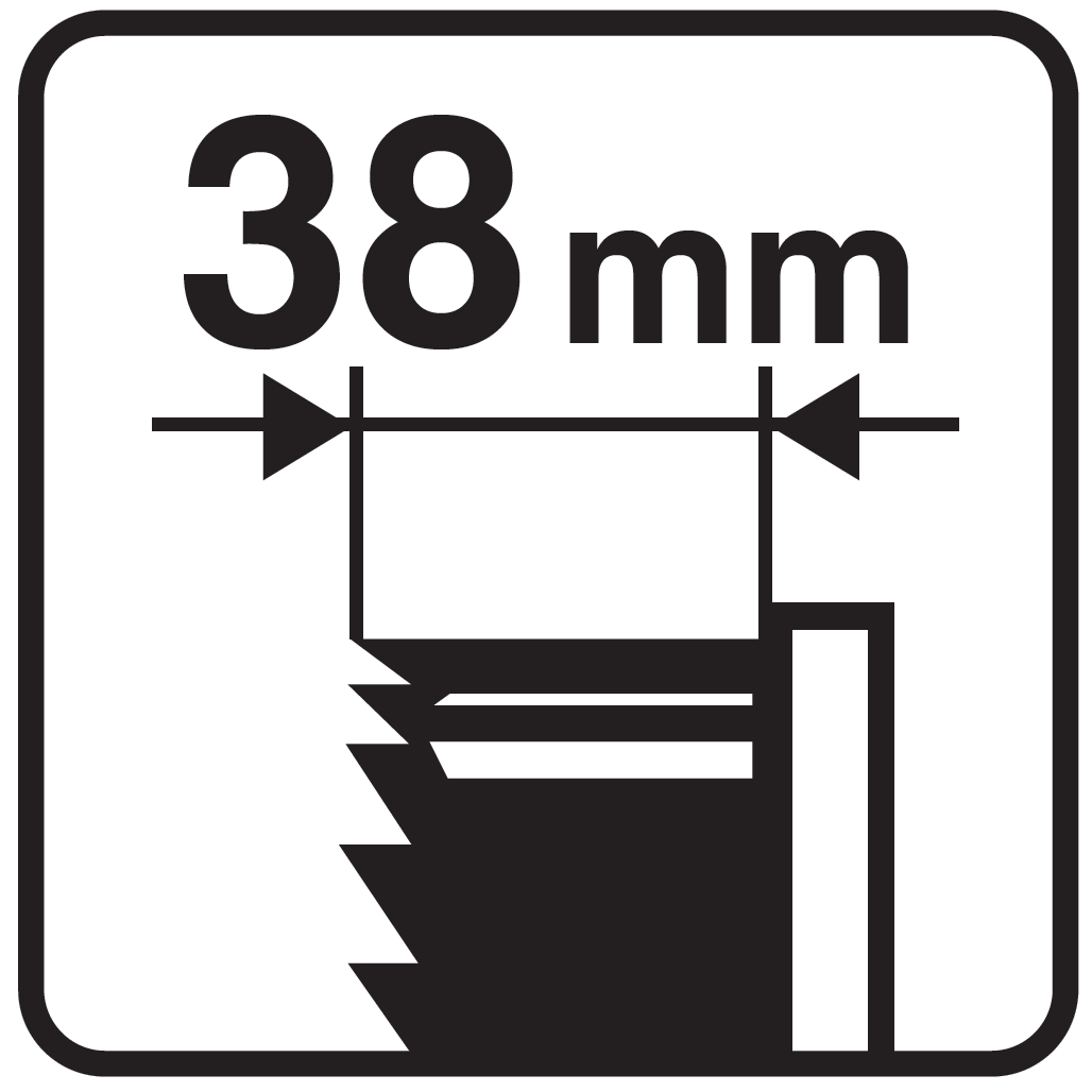 Cutting depth 38 mm